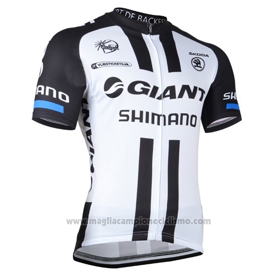 2014 Abbigliamento Ciclismo Giant Shimano Nero e Bianco Manica Corta e Salopette